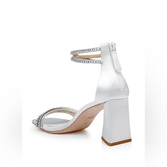 Badgley Mischka - Lillie Crystal Dual-Strapped Block Heels - Picture 3 of 5